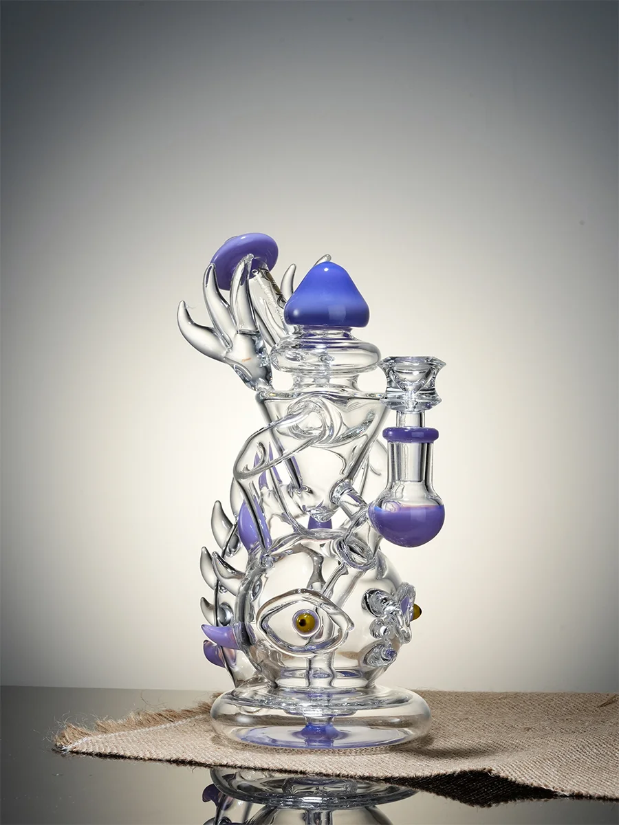 Lookah Rig 8.7" Novelty Rare Hourglass Spine Dab Rig, Colors: Purple, 5 image Lookah Rig 8.7" Novelty Rare Hourglass Spine Dab Rig, Colors: Purple, 5 image