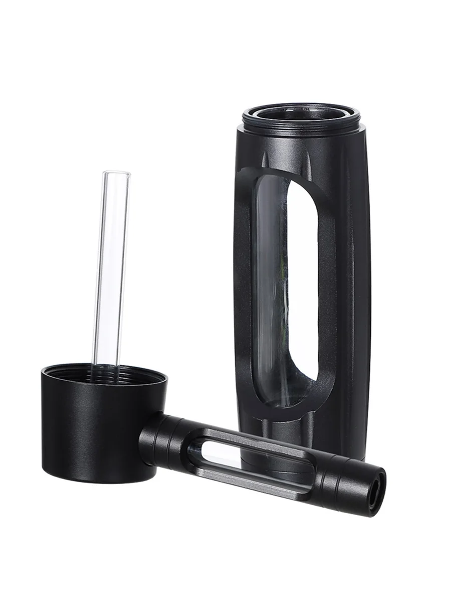 Metal And Glass Bubbler Pipe black Metal And Glass Bubbler Pipe black