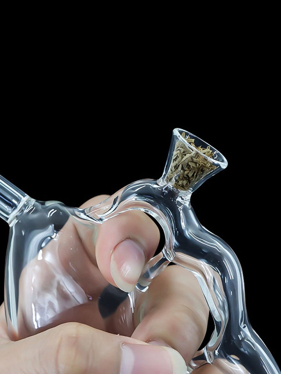 Handheld Glass Smoking Pipe, 4 image Handheld Glass Smoking Pipe, 4 image
