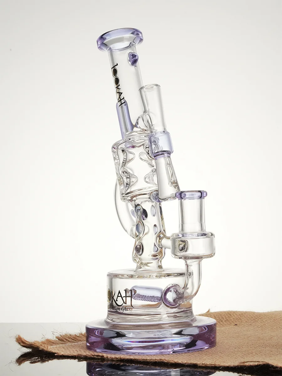 Lookah Bong 10" Cool Klein Handgun Recycle Water Pipe, Colors: Purple