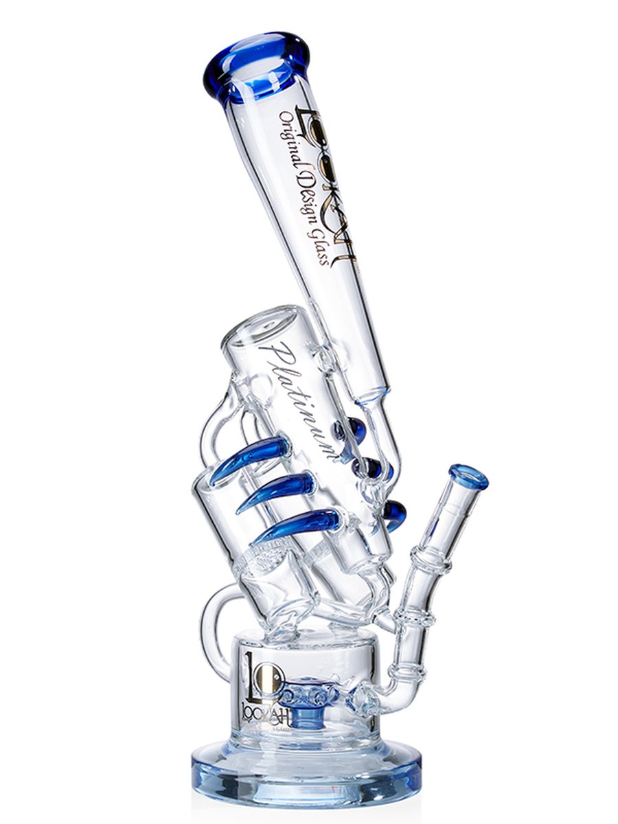 Lookah Bong 15" Disc Perc Triple Filter Chamber Recycler Water Pipe - Clear Blue, Colors: Clear Blue, 2 image Lookah Bong 15" Disc Perc Triple Filter Chamber Recycler Water Pipe - Clear Blue, Colors: Clear Blue, 2 image