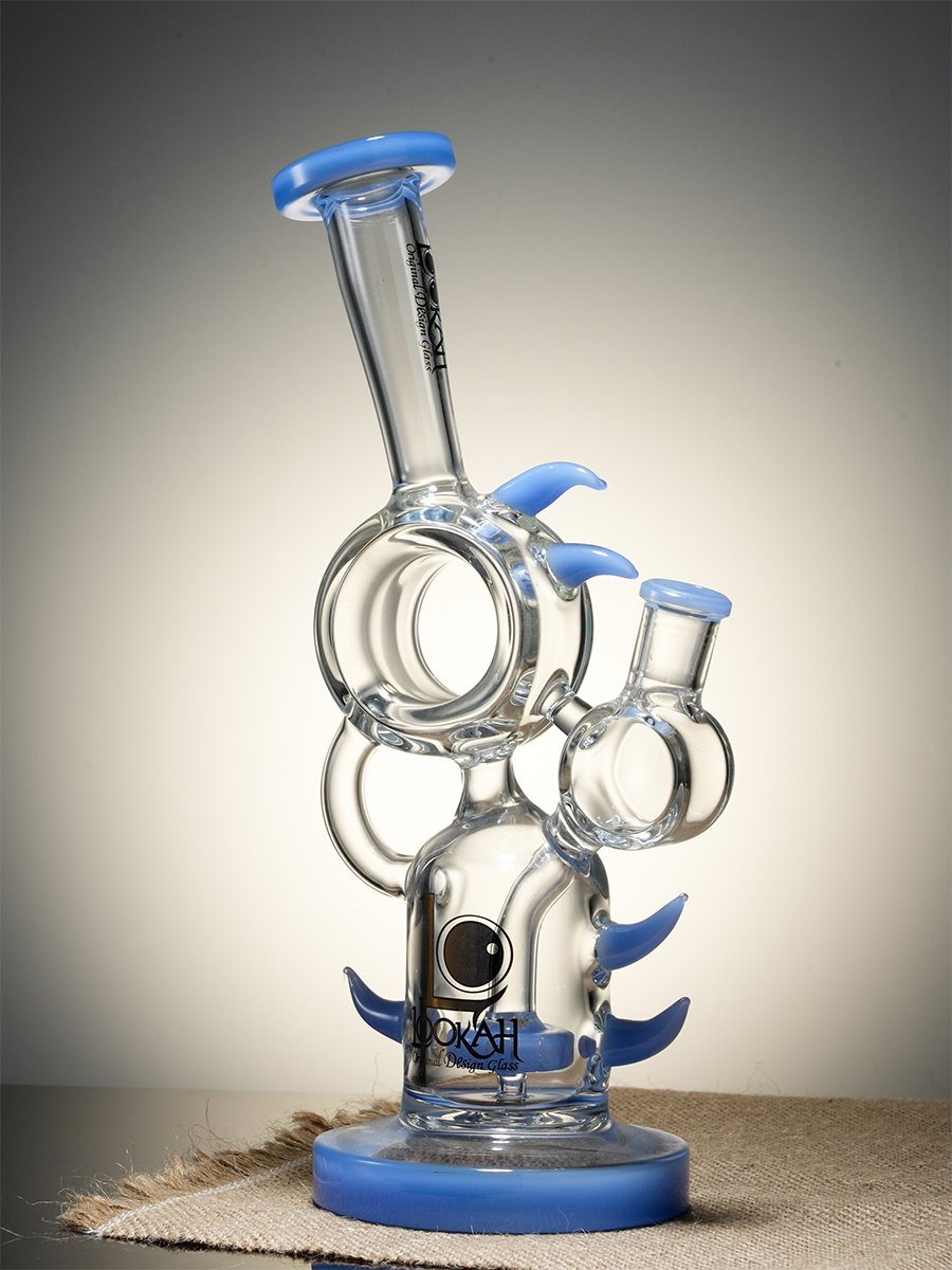 10.2" Small Awesome Unique Recycler Bird Bong, Colors: Jade Blue, 2 image 10.2" Small Awesome Unique Recycler Bird Bong, Colors: Jade Blue, 2 image