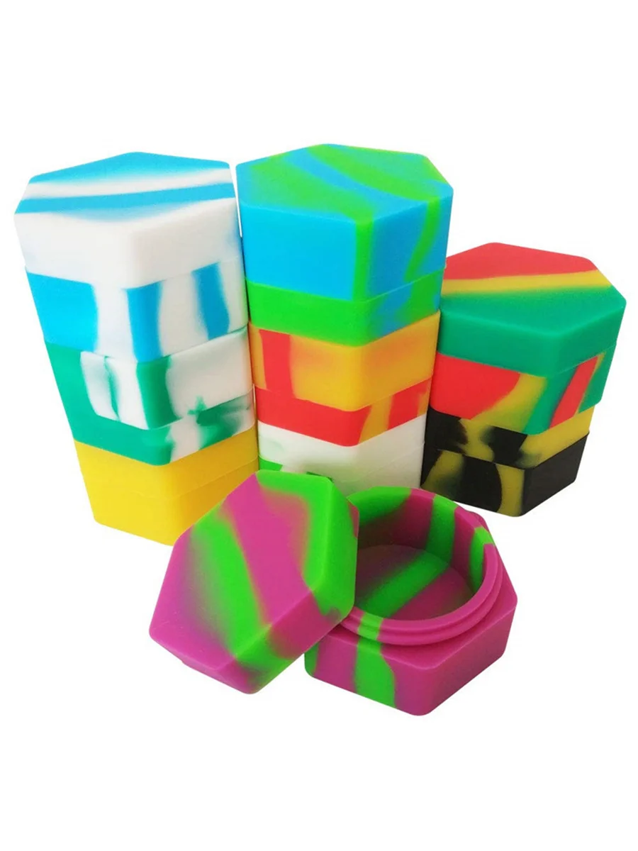 Hexagon Silicone Wax Containers