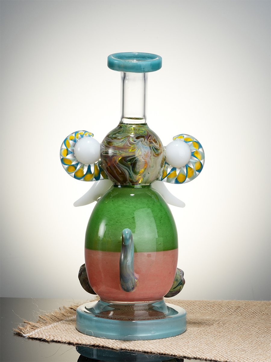 Water Blue 8" Mini Multicolored Elephant Dab Rig5 Water Blue 8" Mini Multicolored Elephant Dab Rig5