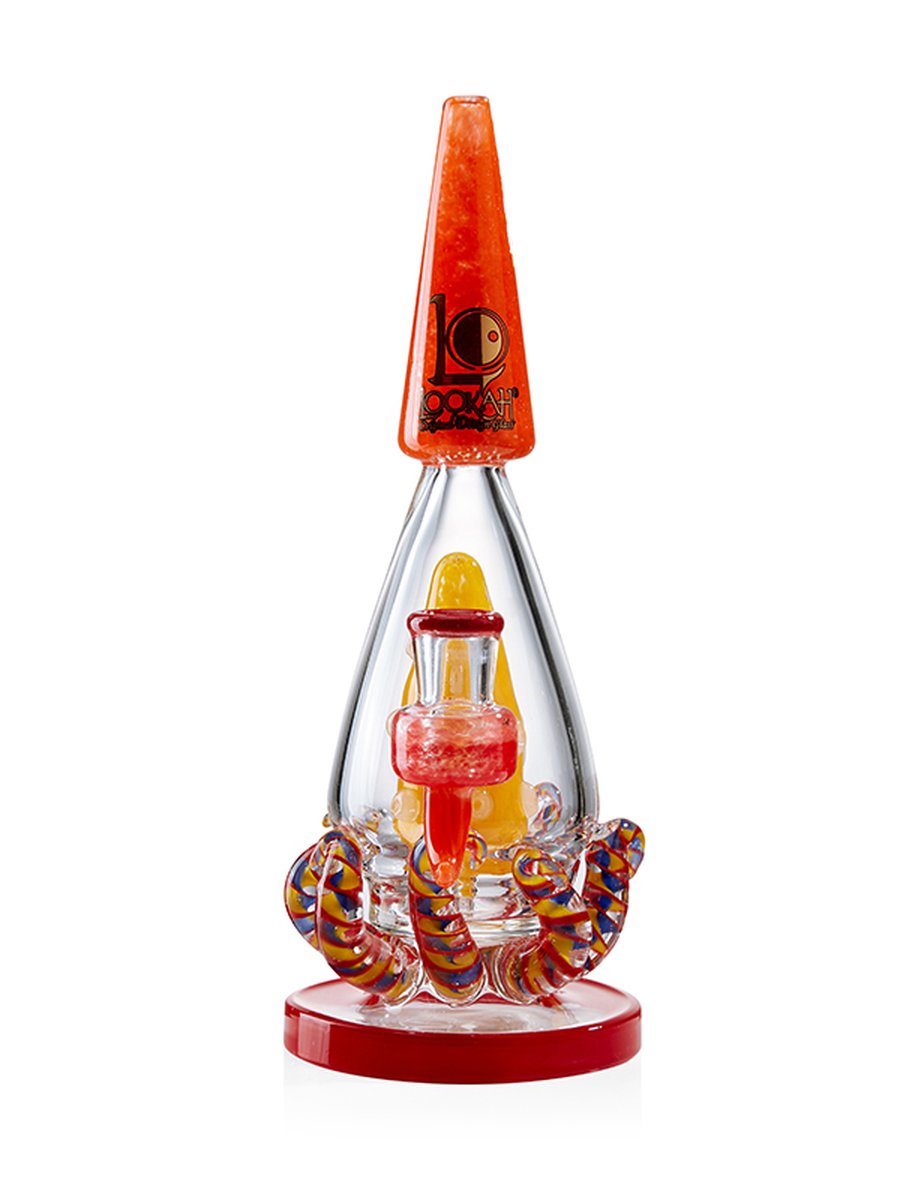 Lookah Bong 10" Cute Octopus Monster Glass Water Pipe - Red, Colors: Red, 2 image Lookah Bong 10" Cute Octopus Monster Glass Water Pipe - Red, Colors: Red, 2 image