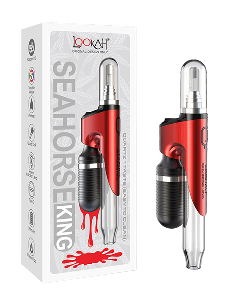 LOOKAH DAB PEN  Seahorse King  Electric Nectar Collector - Red