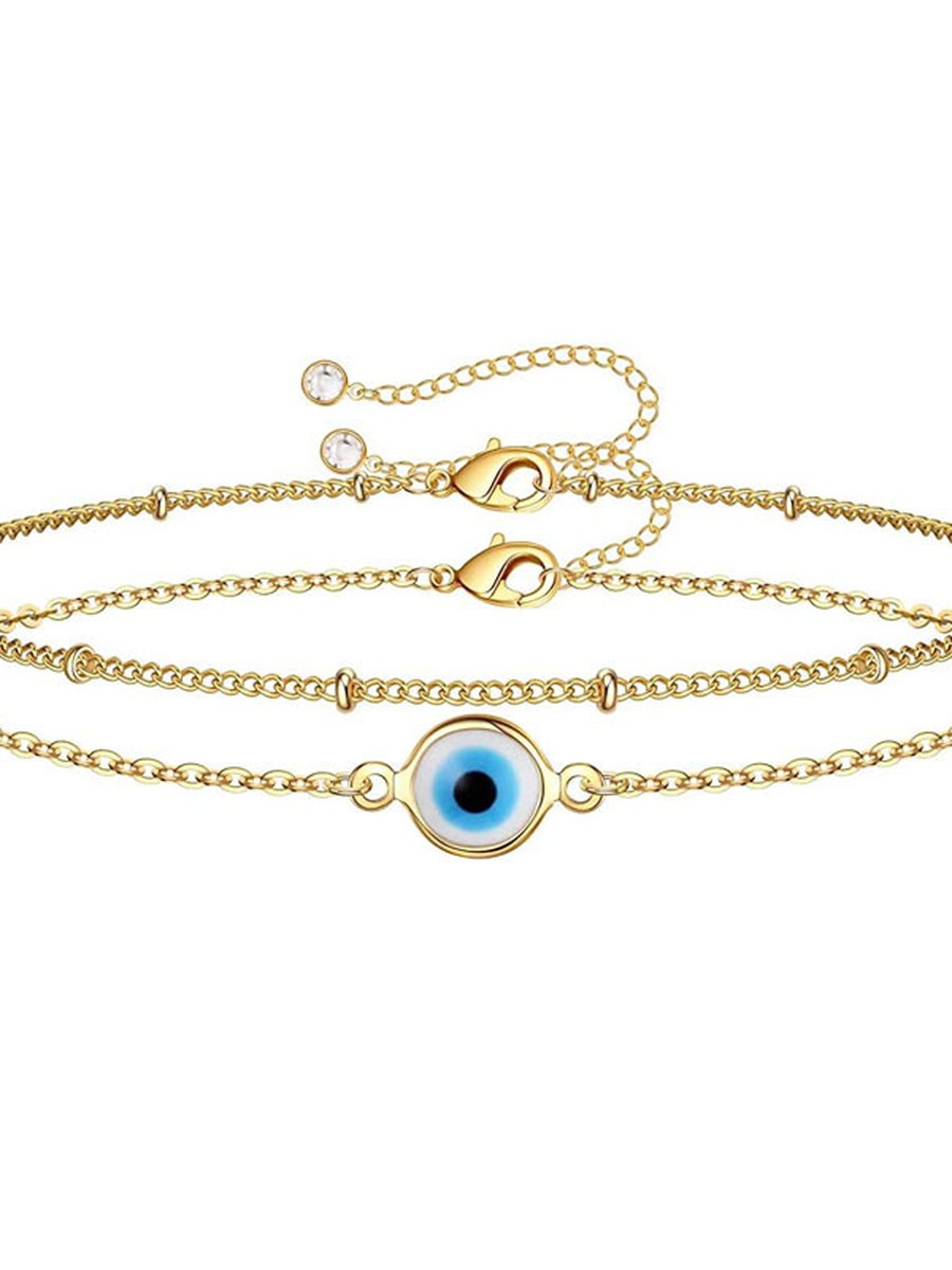 2Pcs Eye Bracelet Bracelets, Color: Silver, 2 image 2Pcs Eye Bracelet Bracelets, Color: Silver, 2 image