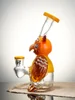 Yellow Lookah Rig 7" Mini Nerdy Owl Dab Rig7 Yellow Lookah Rig 7" Mini Nerdy Owl Dab Rig7
