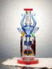 10.5 inch Cool Lookah Owl Percolator Glass Bong Red Back