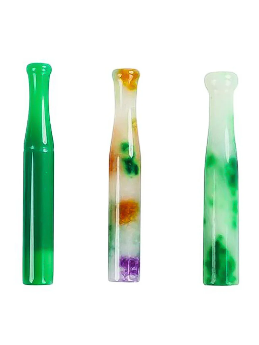 Three Colors Jadeite Chillum Pipe Three Colors Jadeite Chillum Pipe