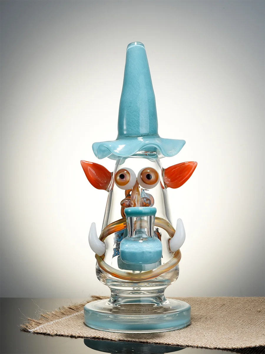 Water Blue Mini Wizard Glass Dab Rig Water Blue Mini Wizard Glass Dab Rig