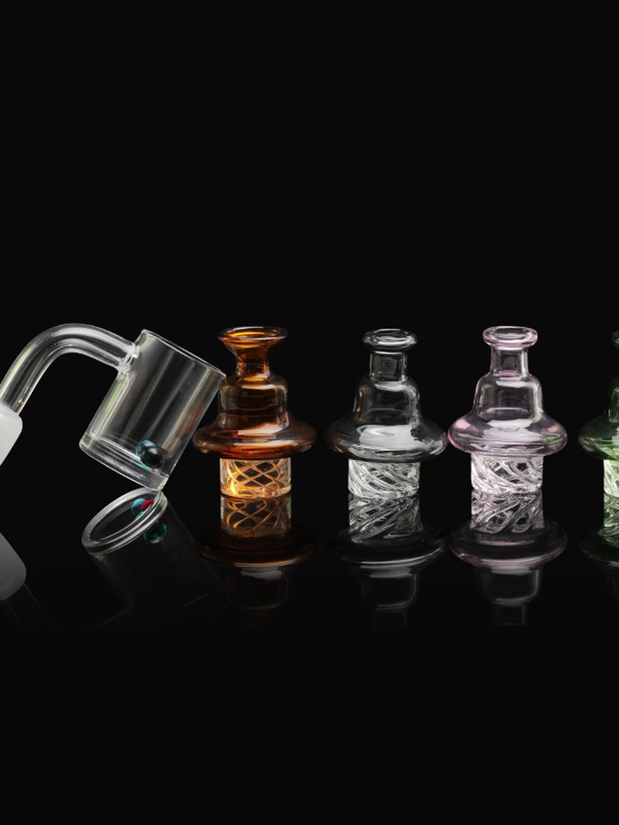 14MM Bamboo Seal Engraving Quartz Flat Top Banger with Spinner Carb Cap and 3 Terp Pearls 14MM Bamboo Seal Engraving Quartz Flat Top Banger with Spinner Carb Cap and 3 Terp Pearls
