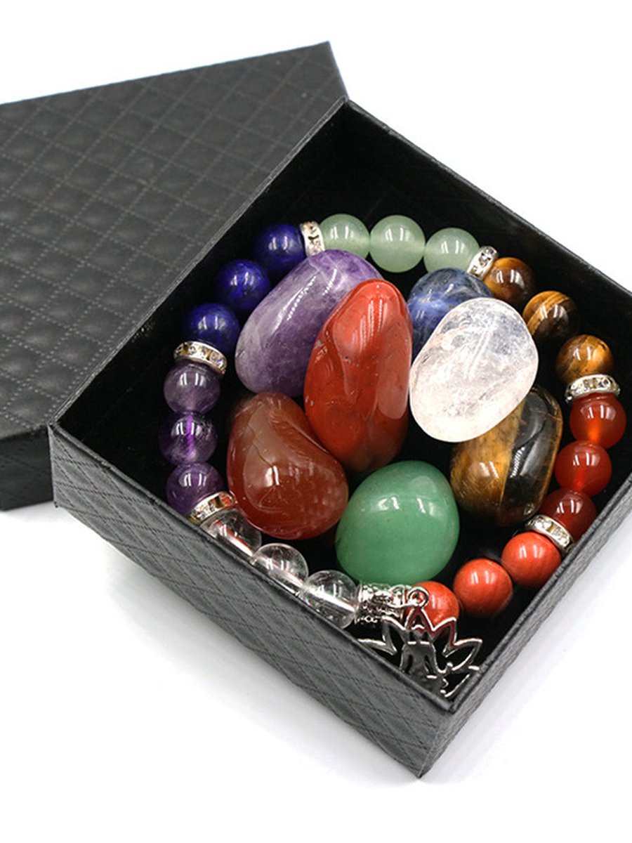 Natural Chakra Crystals and Healing Stones Set, Quality: Star Set Natural Chakra Crystals and Healing Stones Set, Quality: Star Set