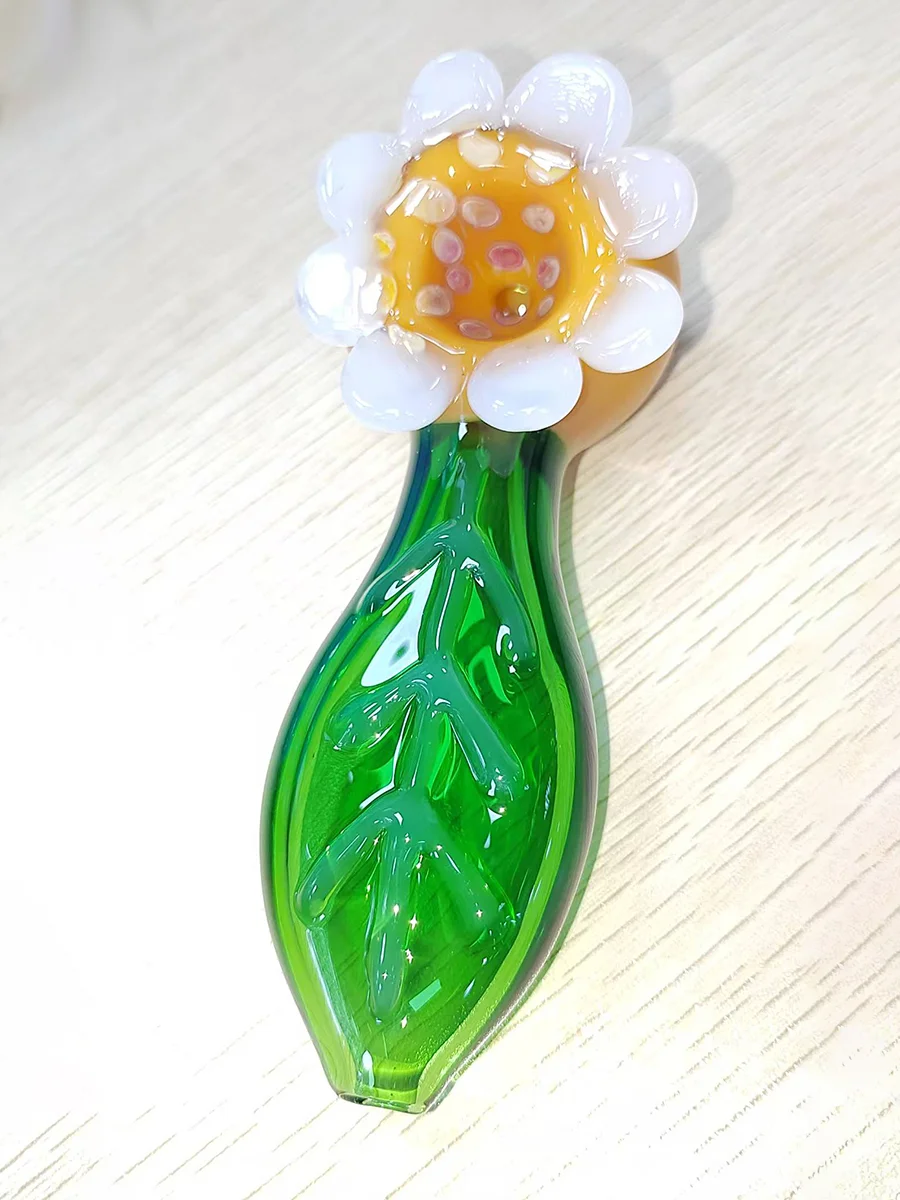 4.8-inch Sunflower Glass Spoon Hand Pipe