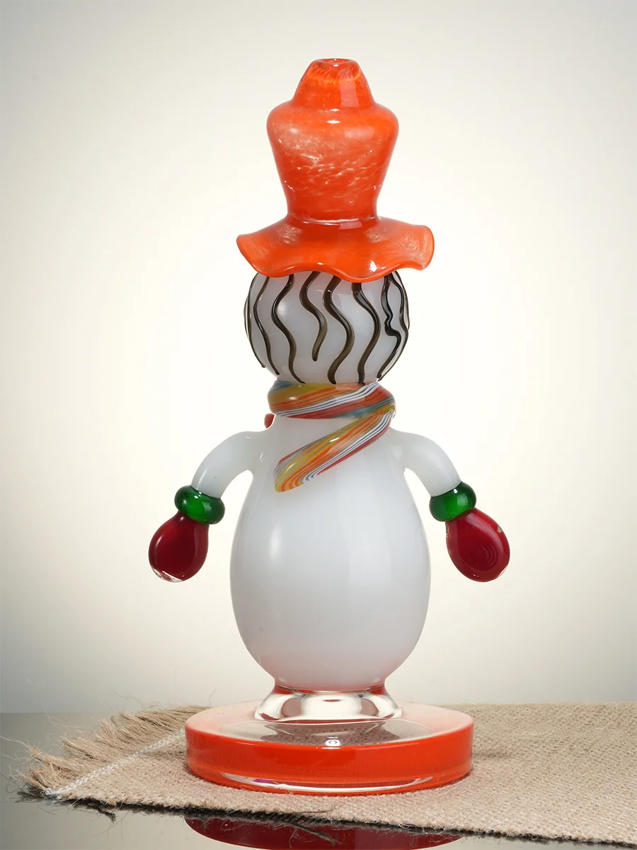 Lookah 8" Mini Funny Snowman Glass Bong, Colors: Orange, 2 image