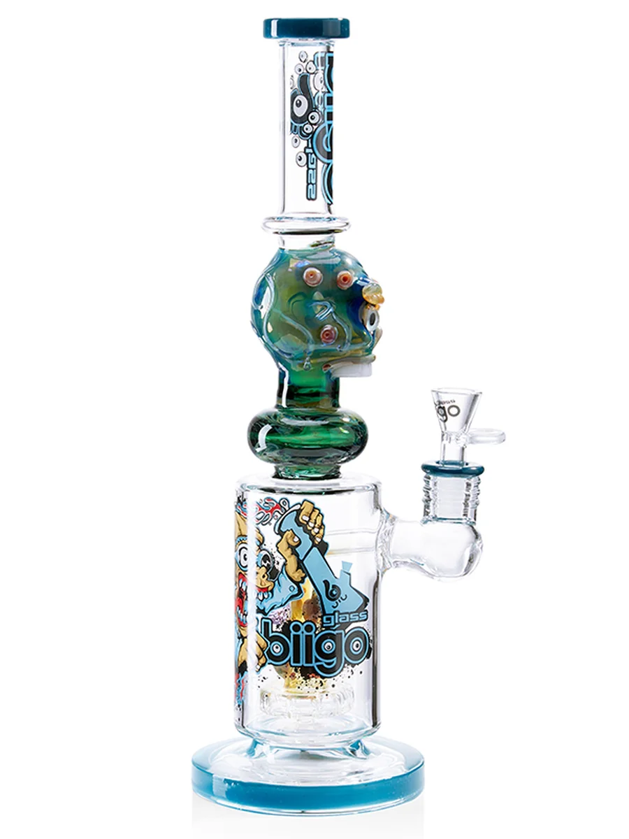 Lookah Bong 18.4" Cool Rare Skull Glass Water Pipe - Blue, Colors: Blue, 3 image Lookah Bong 18.4" Cool Rare Skull Glass Water Pipe - Blue, Colors: Blue, 3 image