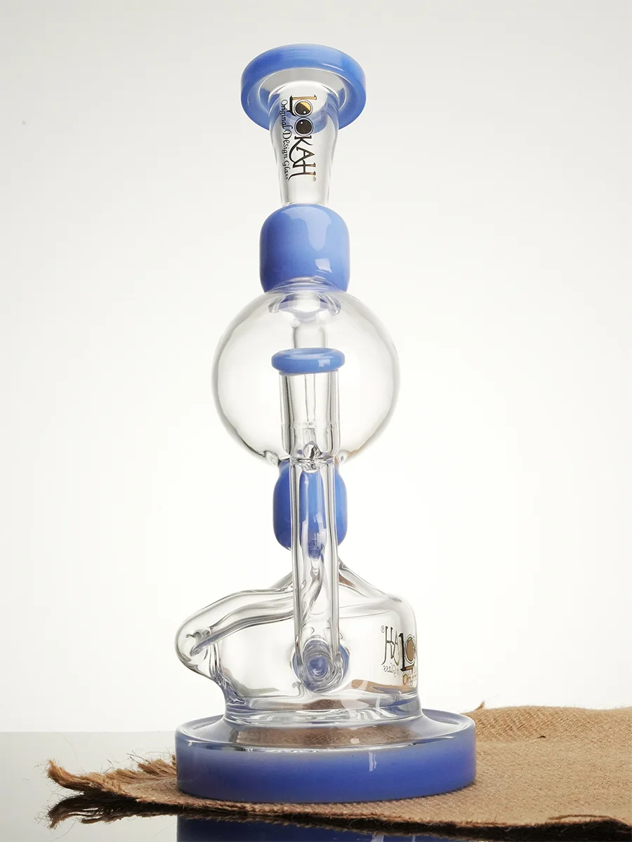 Lookah 10.2" Unique Globe Recycler Glass Bong, Colors: Purple, 5 image