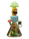 9.5-inch Mushroom Guy Glass Beaker Bong, Color: Green
