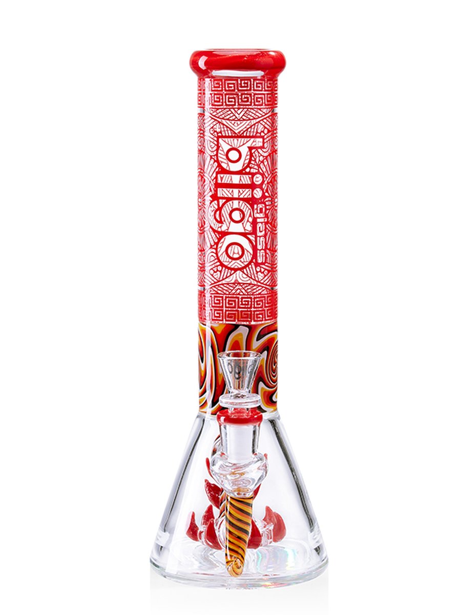 Lookah Bong 12" Classic Beaker Water Pipe, Colors: Red Lookah Bong 12" Classic Beaker Water Pipe, Colors: Red