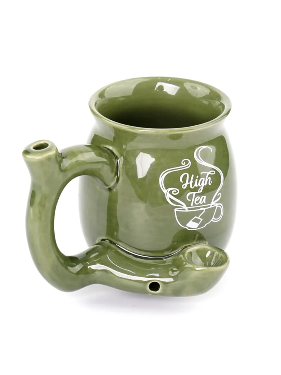 Ceramic Smoking Pipe Mug Coffee Cup Green Ceramic Smoking Pipe Mug Coffee Cup Green