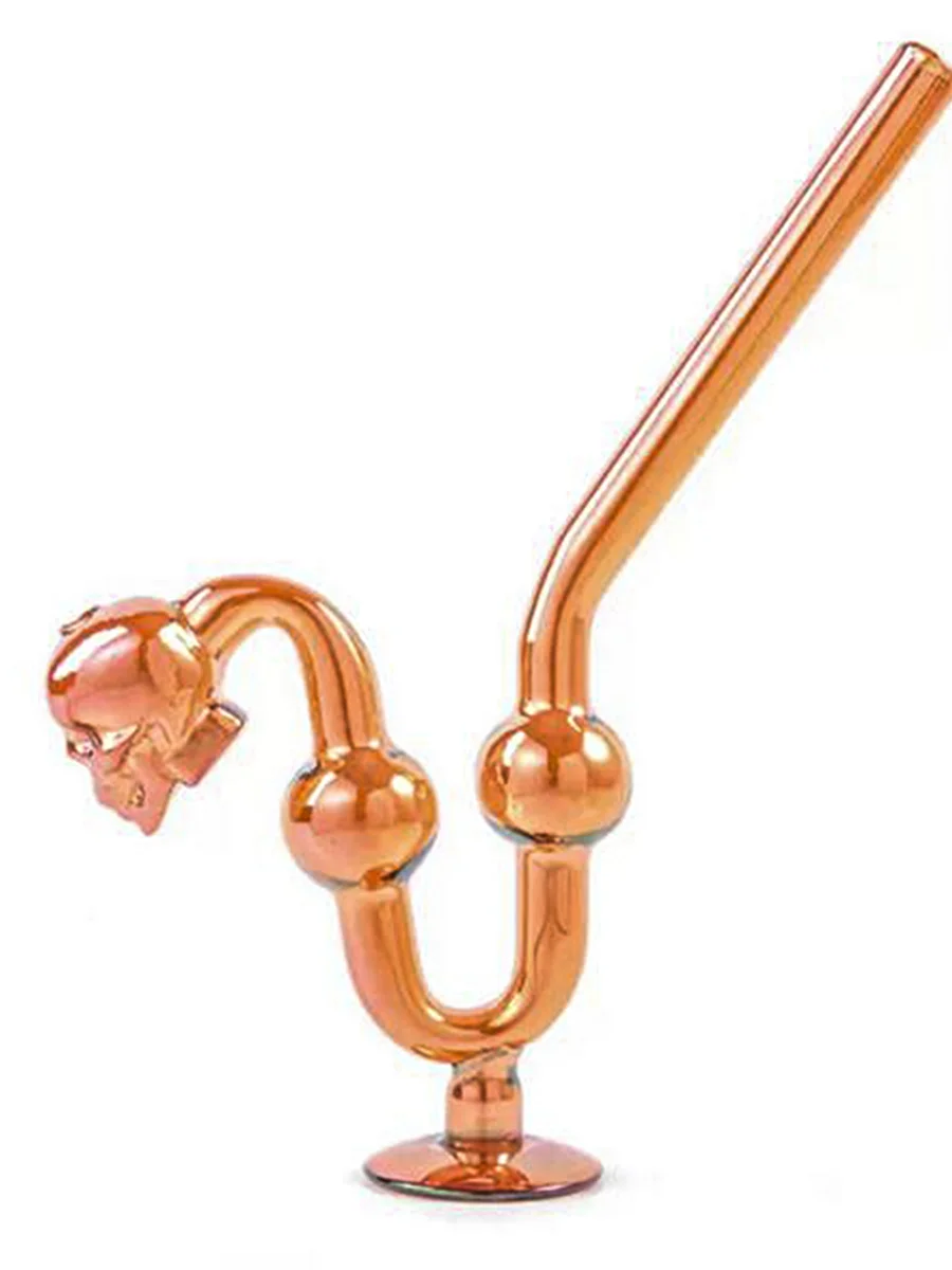 Electroplated Skull Water Oil Burner Water Pipe Electroplated Skull Water Oil Burner Water Pipe