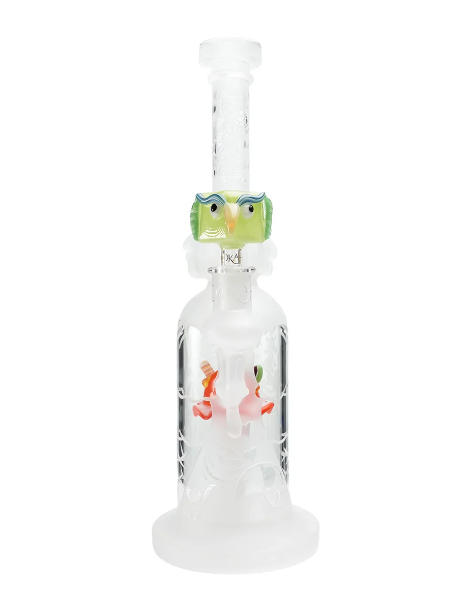 Green 14MM Owl Glass Bowl