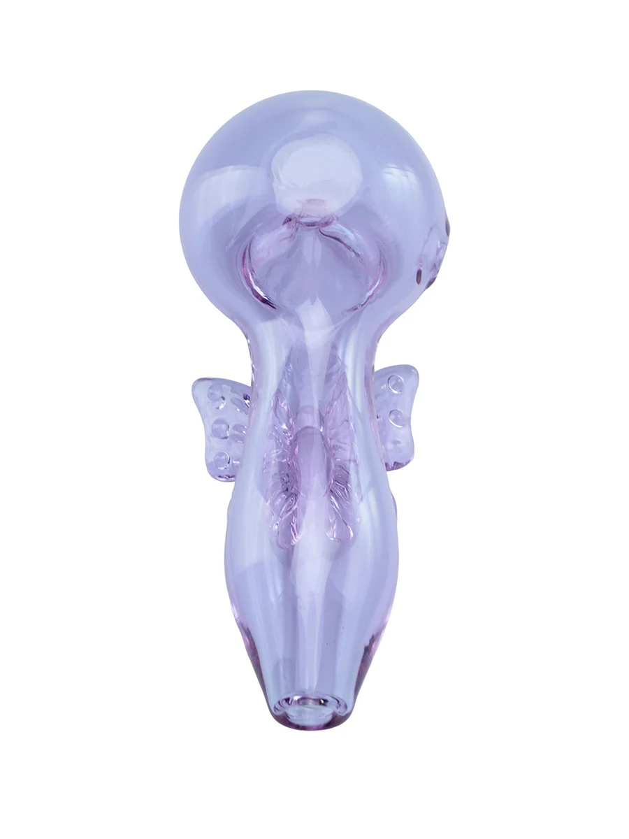 Purple Girly Butterfly Glass Spoon Pipe, Color: Purple, 3 image