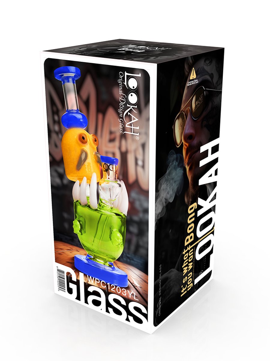 Lookah Bong 9.6" Cute Critter Octopus Dab Rig - Drak Blue, Colors: Dark Blue, 6 image