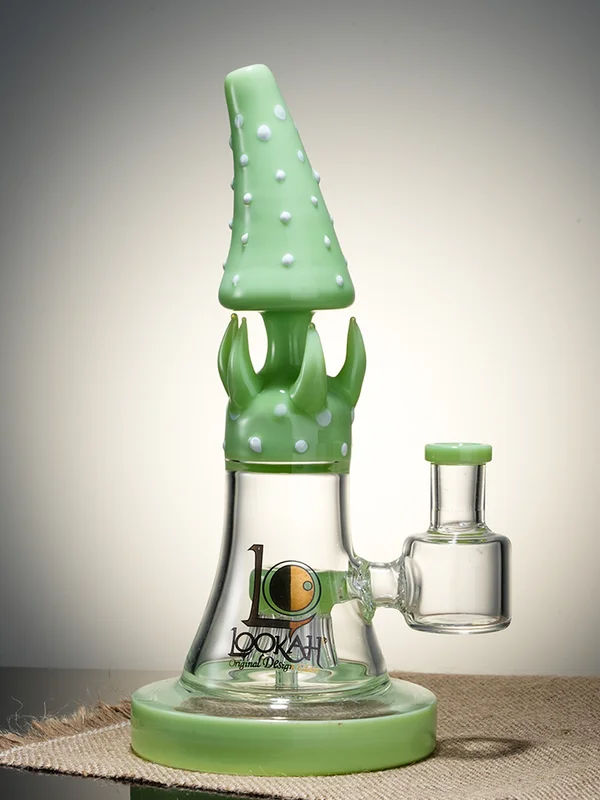 Lookah Bong 10" Mini Mushroom Haircut Water Pipe, Colors: Milk Green, 2 image Lookah Bong 10" Mini Mushroom Haircut Water Pipe, Colors: Milk Green, 2 image
