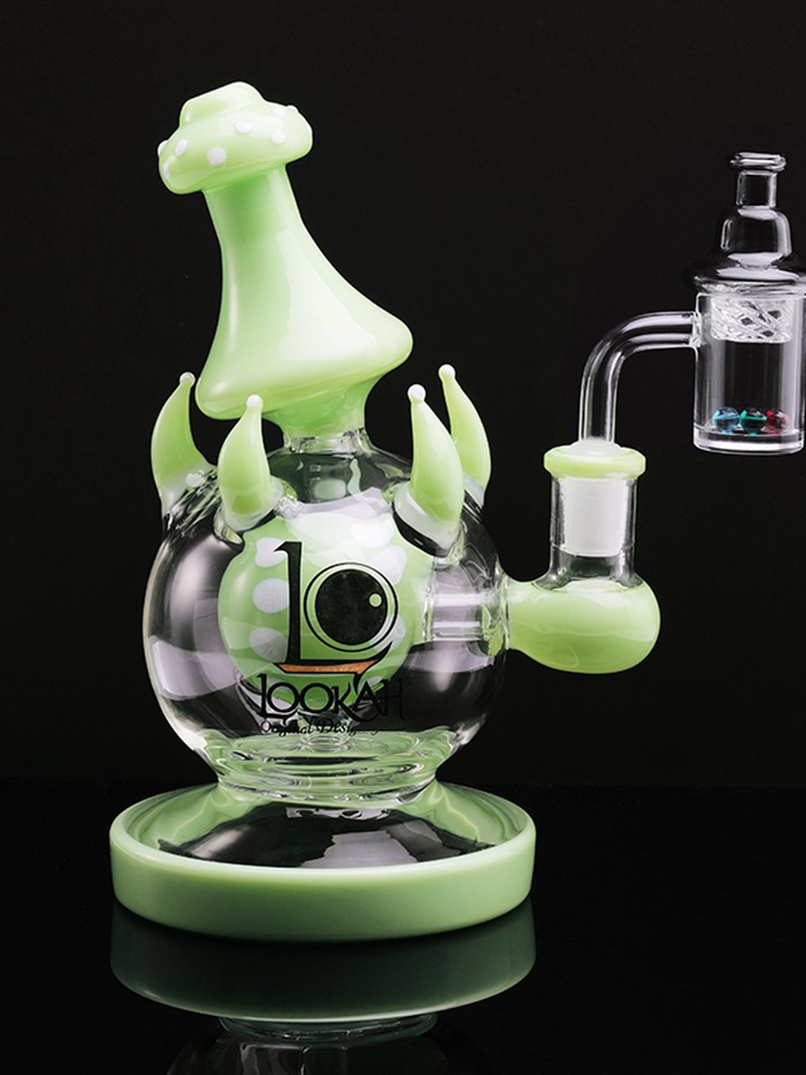 14MM Bamboo Seal Engraving Quartz Flat Top Banger with Spinner Carb Cap and 3 Terp Pearls 14MM Bamboo Seal Engraving Quartz Flat Top Banger with Spinner Carb Cap and 3 Terp Pearls