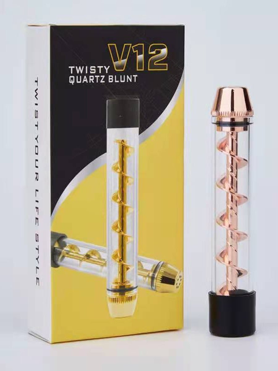 Twisty Glass Blunt Pipe, Color: Rainbow, 7 image Twisty Glass Blunt Pipe, Color: Rainbow, 7 image
