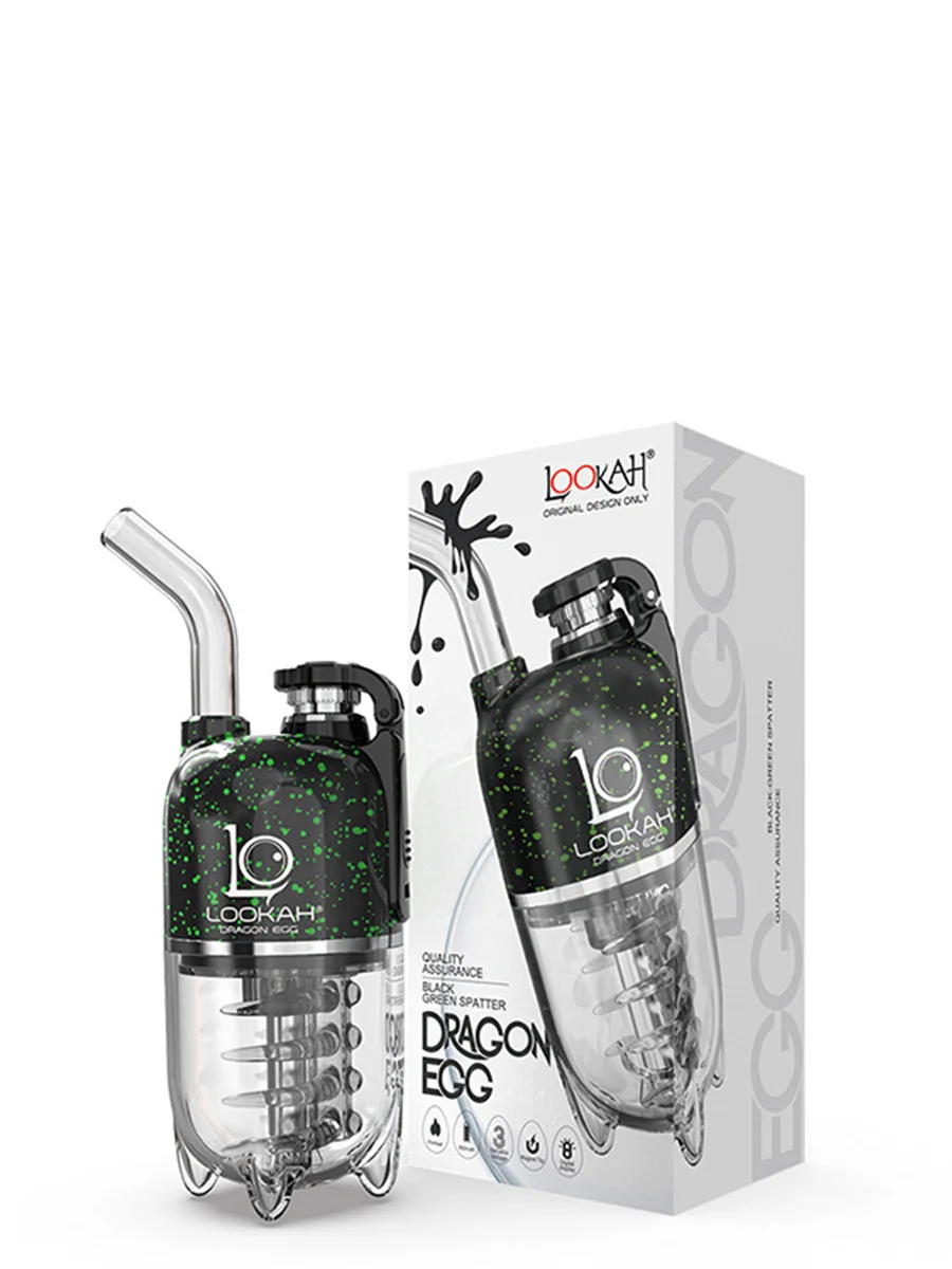 Black-Green Spatter LOOKAH Dragon Egg Dab E Rigs Black-Green Spatter LOOKAH Dragon Egg Dab E Rigs