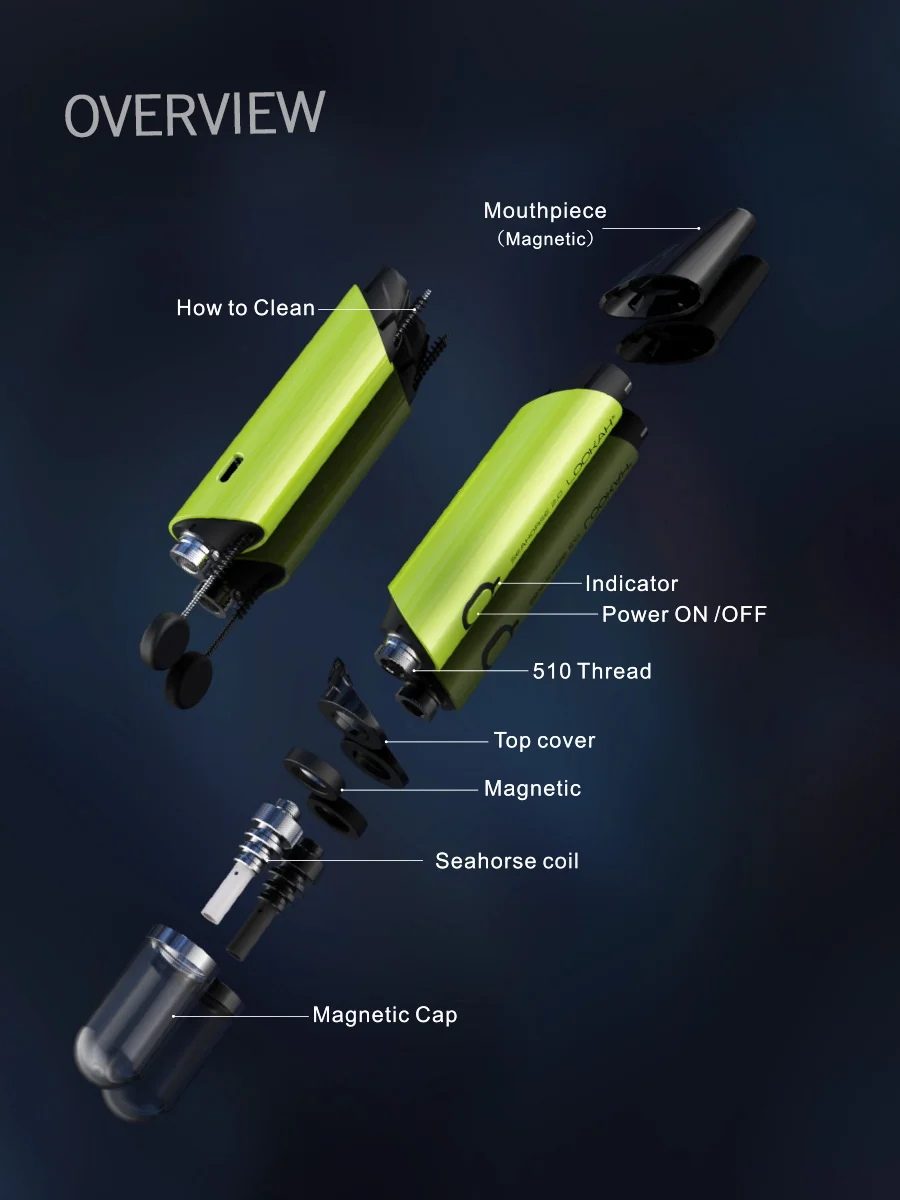 LOOKAH Seahorse 2.0 Wax Dab Pen | Electric Nectar Collector, Color: Orange, 8 image LOOKAH Seahorse 2.0 Wax Dab Pen | Electric Nectar Collector, Color: Orange, 8 image