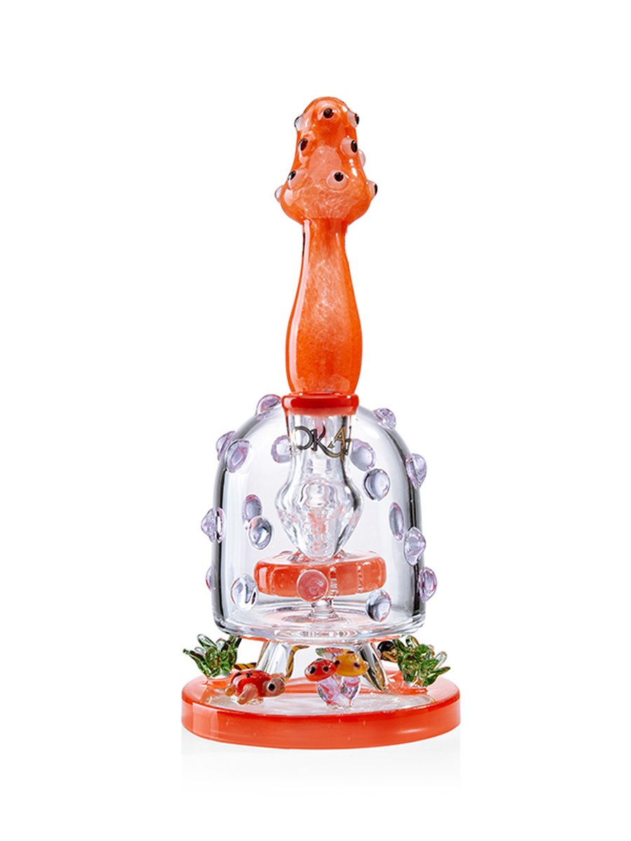 Lookah Bong 9" Cute Mushroom Clear Water Pipe - Orange, Colors: Orange, 2 image Lookah Bong 9" Cute Mushroom Clear Water Pipe - Orange, Colors: Orange, 2 image