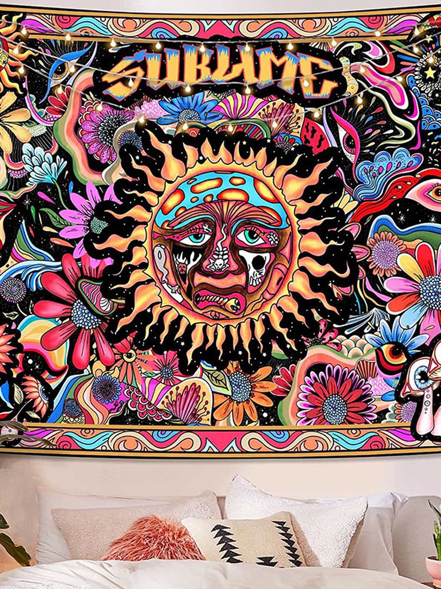 Sun Mushroom Tapestry, Size: 37.40x28.74inch, 4 image Sun Mushroom Tapestry, Size: 37.40x28.74inch, 4 image