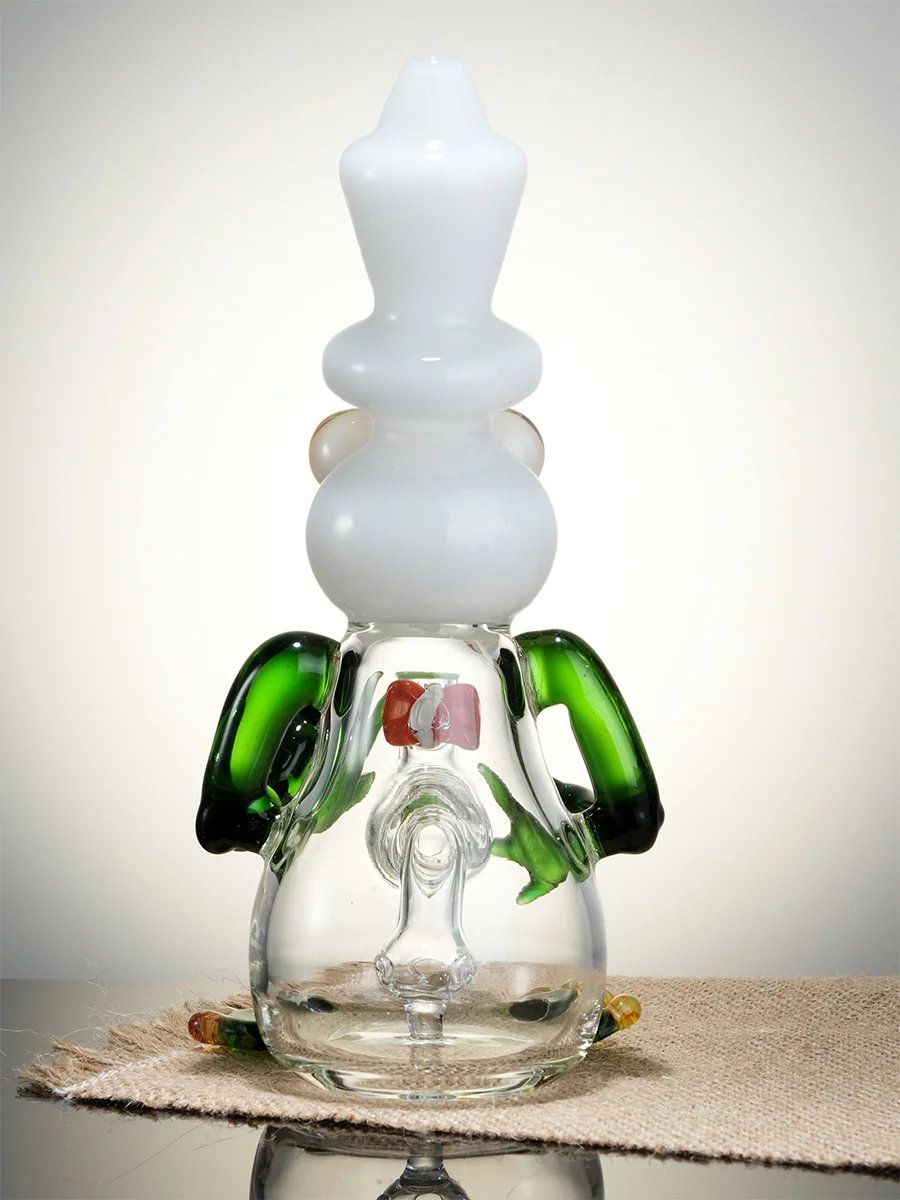Lookah 8" Mini Cool Frog Themed Glass Dab Rig, Colors: White Jade, 7 image