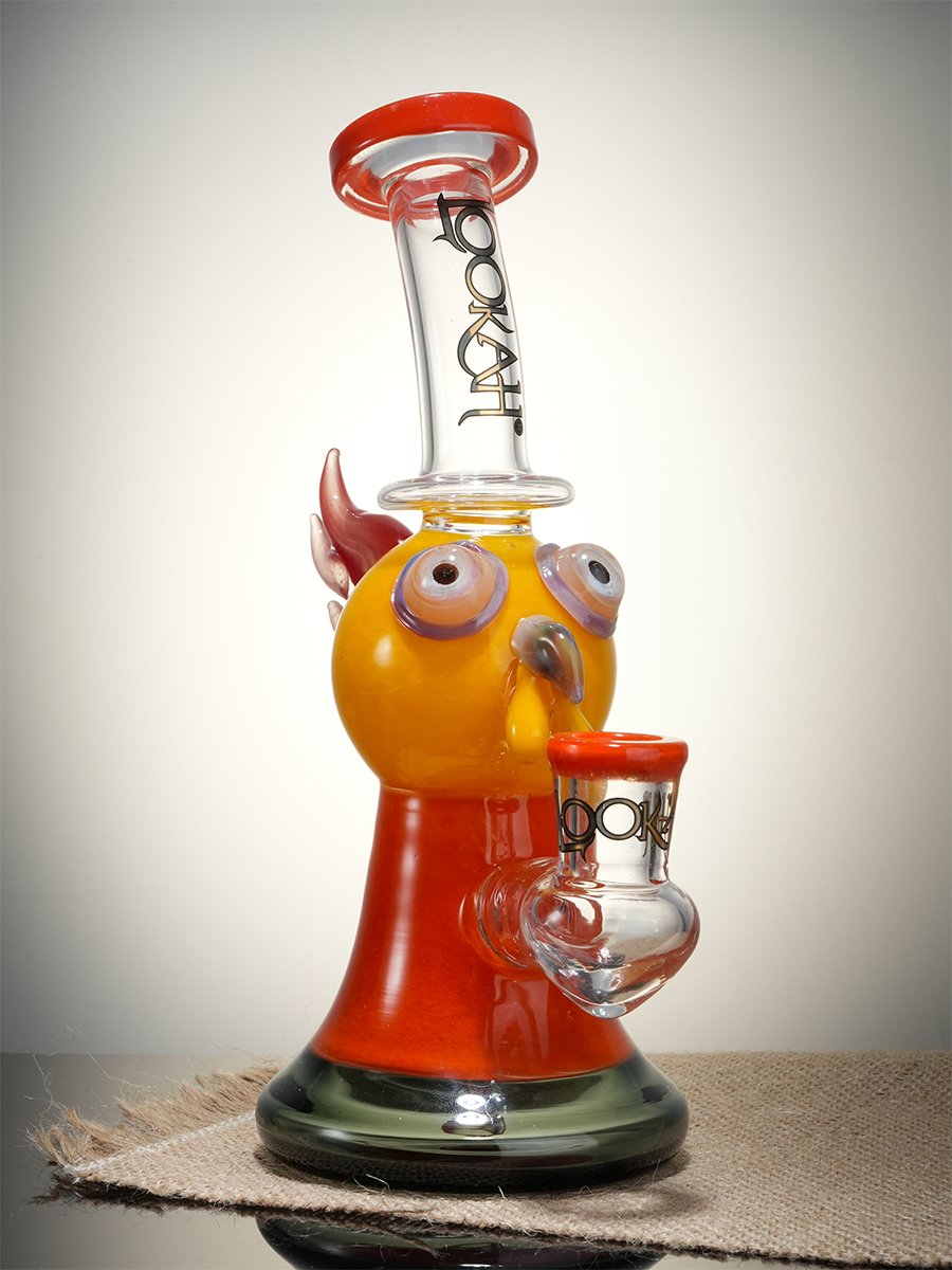 7.8" Cute Crested Head Dab Rig, Colors: Yellow, 2 image 7.8" Cute Crested Head Dab Rig, Colors: Yellow, 2 image
