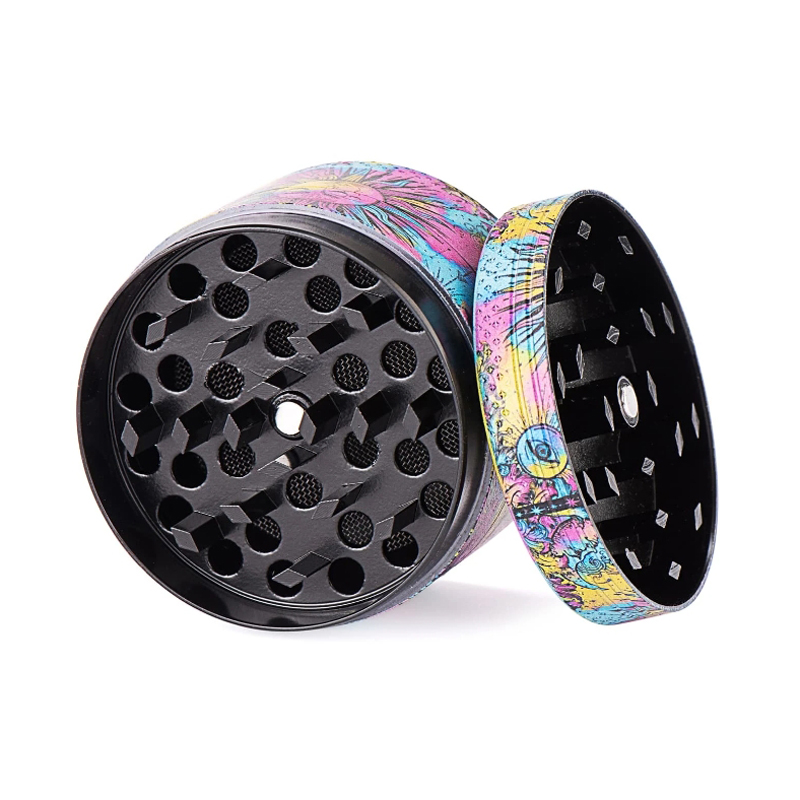 4 Layer 50mm Sun and Moon Pattern Herb Grinder, Type: C, 3 image