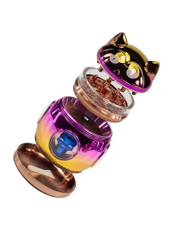 63mm 4-Layer Lucky Cat  Electroplated Metal Grinder2 63mm 4-Layer Lucky Cat  Electroplated Metal Grinder2