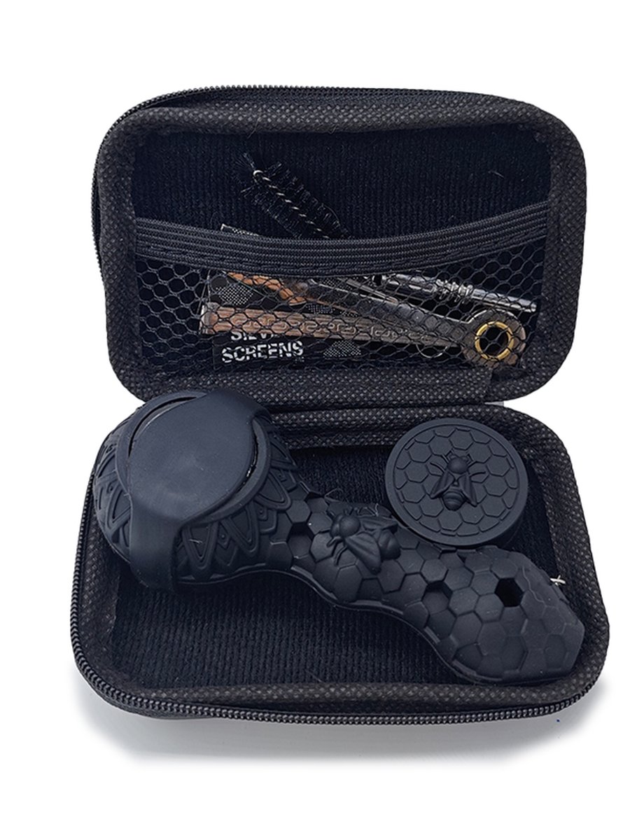 Honeycomb Silicone Pipe Set, Color: Dark orange, 3 image Honeycomb Silicone Pipe Set, Color: Dark orange, 3 image