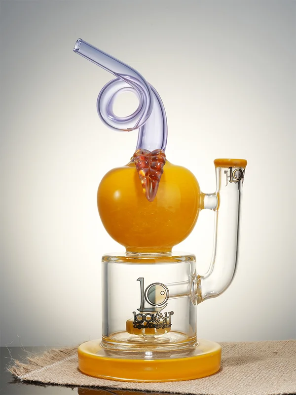 9" Cute Apple Percolator Dab Rig, Colors: Yellow