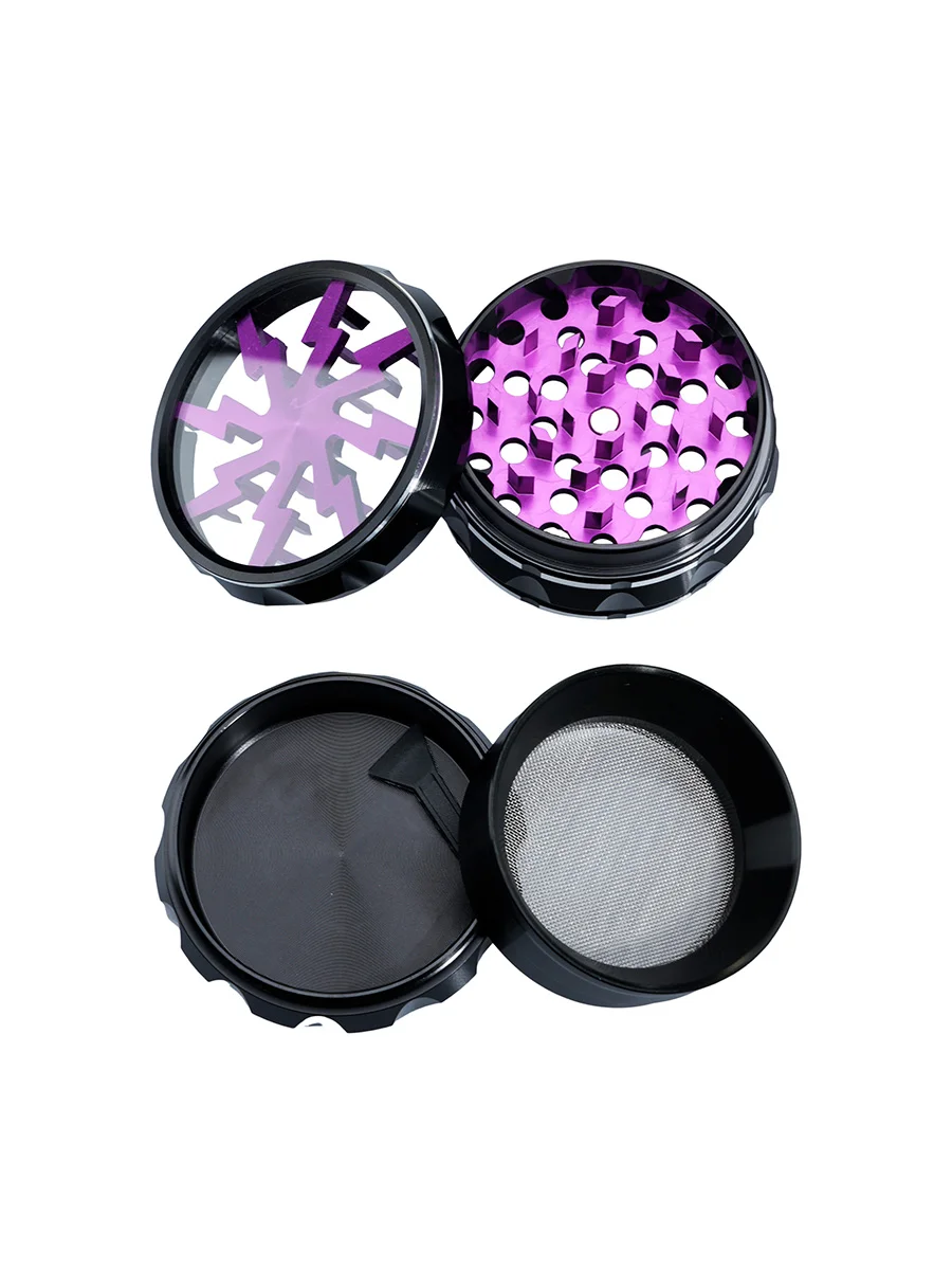 4 Piece Black Aluminum Alloy Herb Grinder