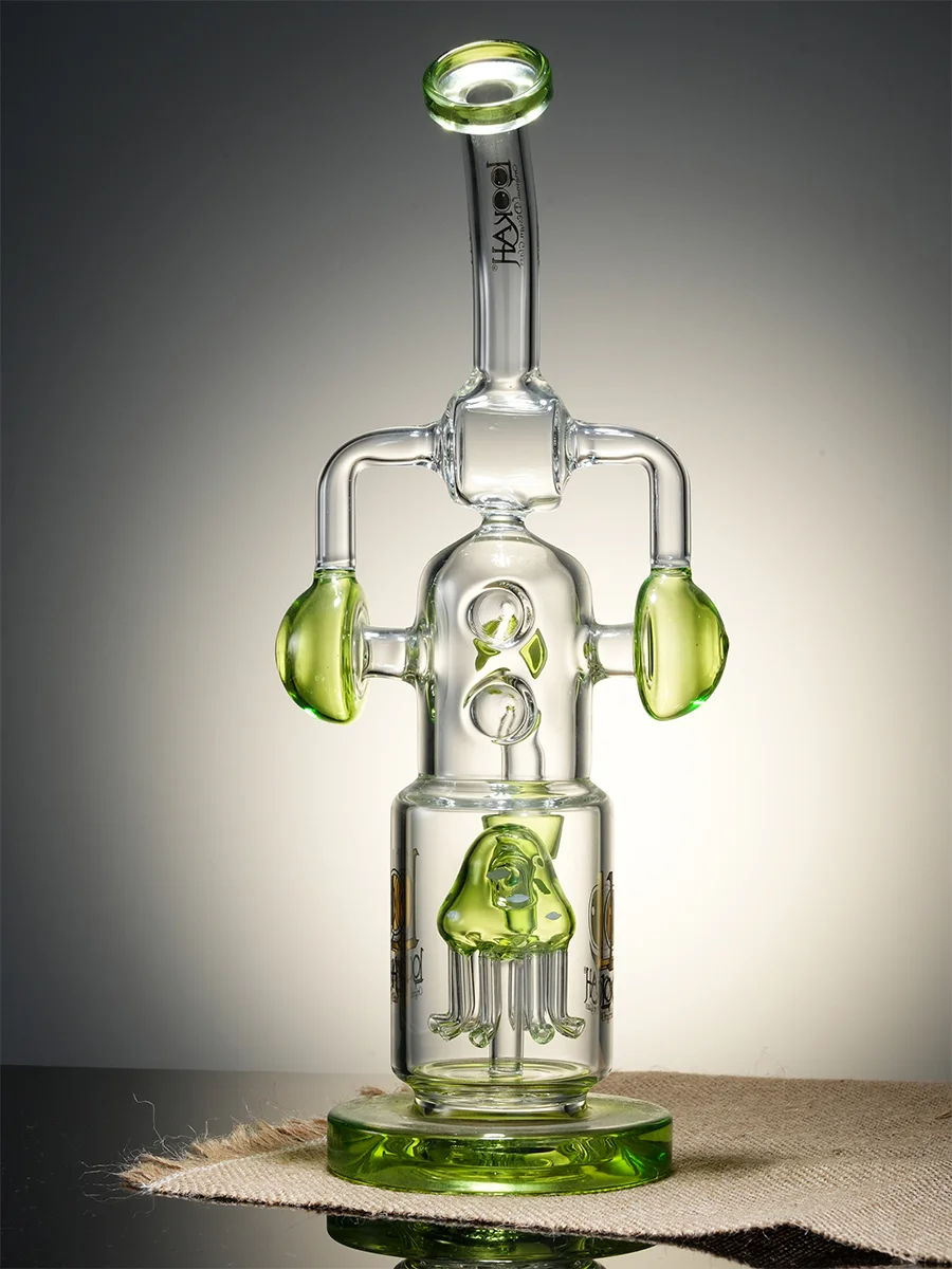 Clear Green  Decorative Recycler Water Pipe