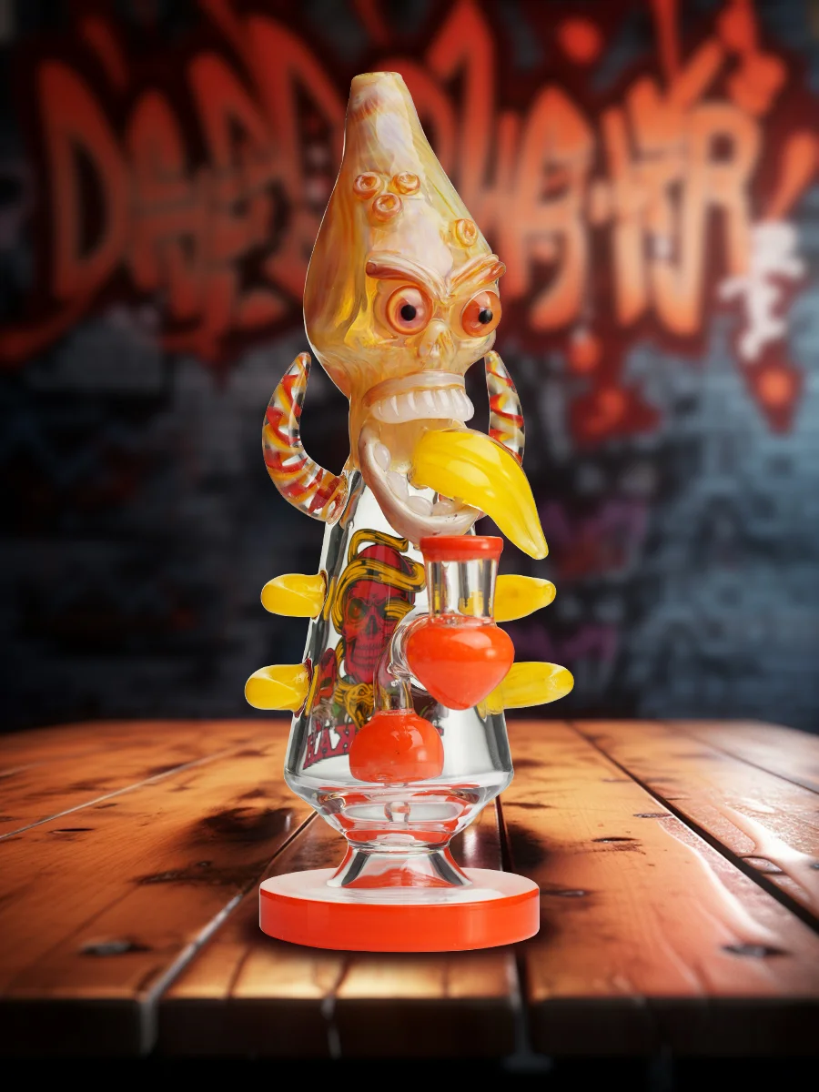 Cool Skull Bone Glass Water Pipe orange Cool Skull Bone Glass Water Pipe orange
