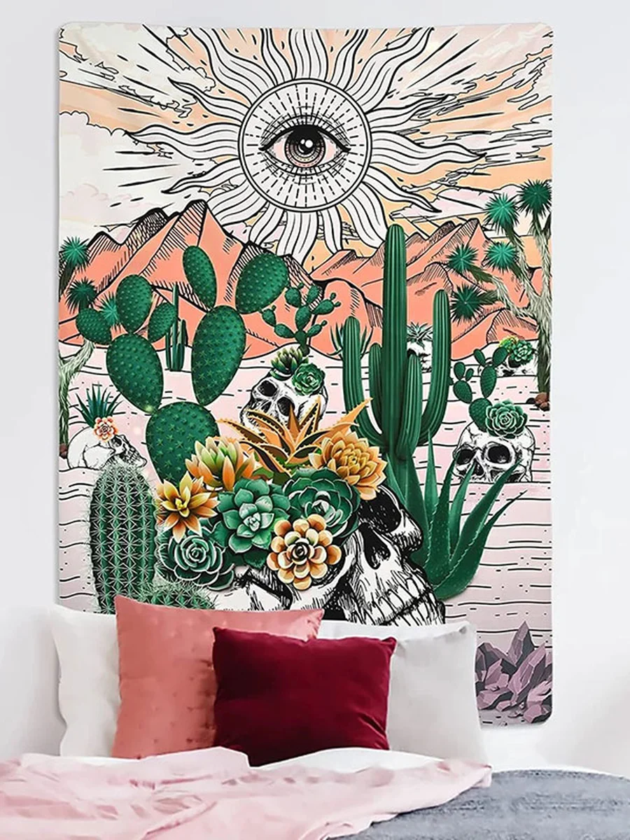 Vertical Skeleton Sun Tapestry, Size: 37.40x28.74inch, 3 image