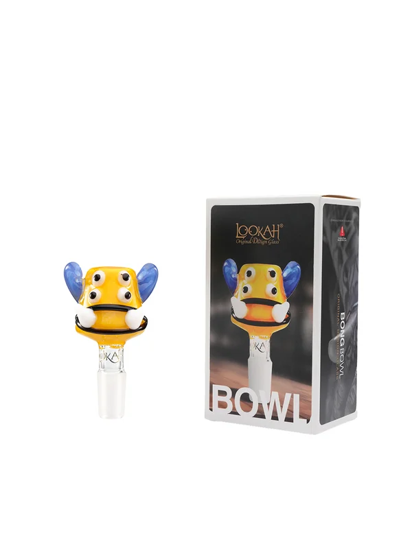 Yellow 14MM Glass Bowl Four-eyed Cow  Package Yellow 14MM Glass Bowl Four-eyed Cow  Package