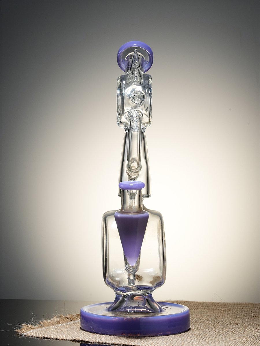 Lookah Bong 11'' Recycler Cute Abstract Bird Glass Water Pipe, Colors: Purple, 2 image Lookah Bong 11'' Recycler Cute Abstract Bird Glass Water Pipe, Colors: Purple, 2 image