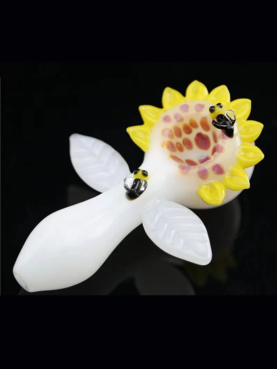 Bees Sunflower Glass Pipe