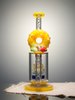 11.5" Lookah Cute Birthday Cake Perc Glass Bong yellow Side
