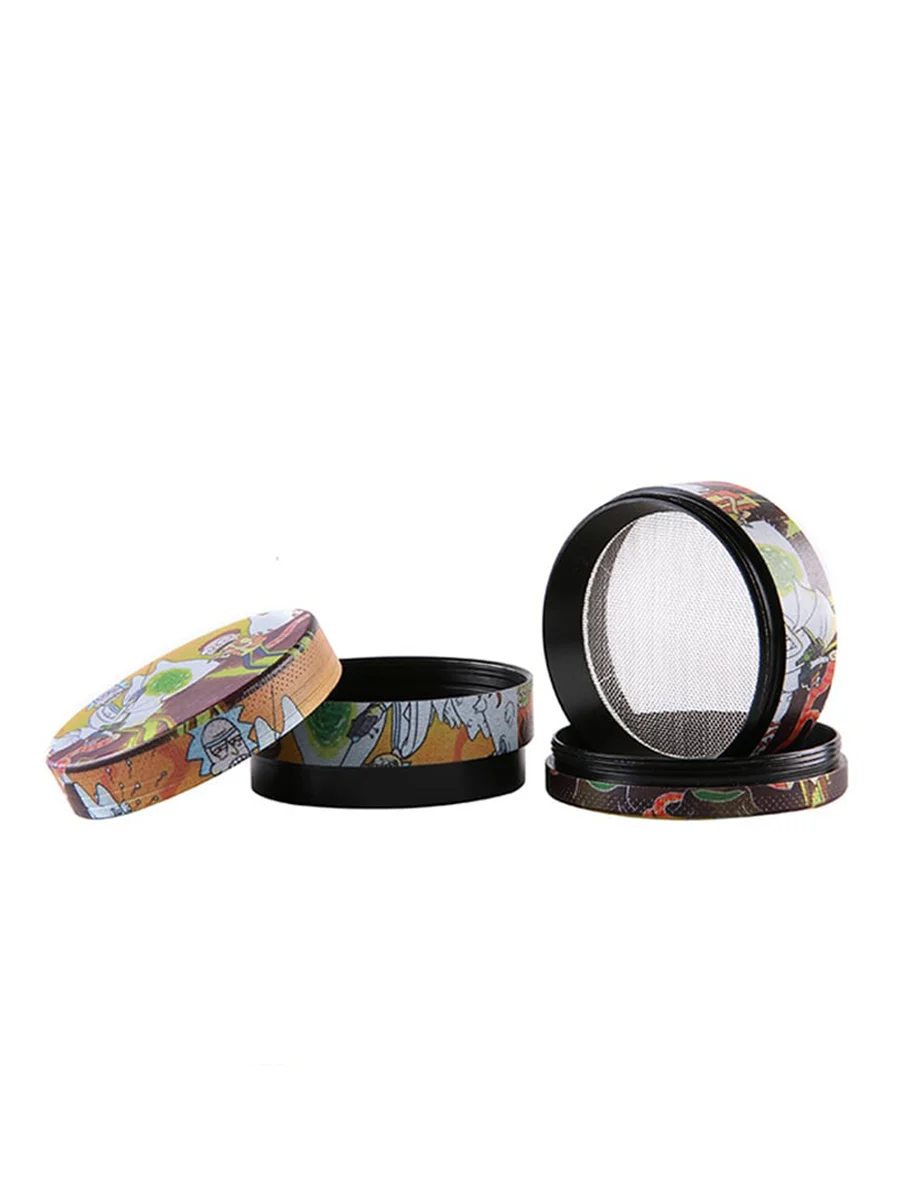 4 Layers Morty Rick Pattern Herb Grinder2